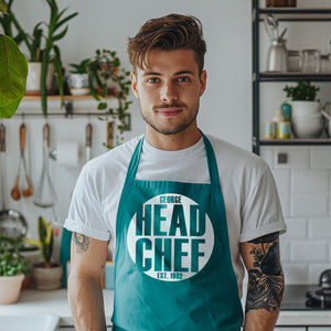 Personalised Colour Block Chef Apron, Milestone Gift