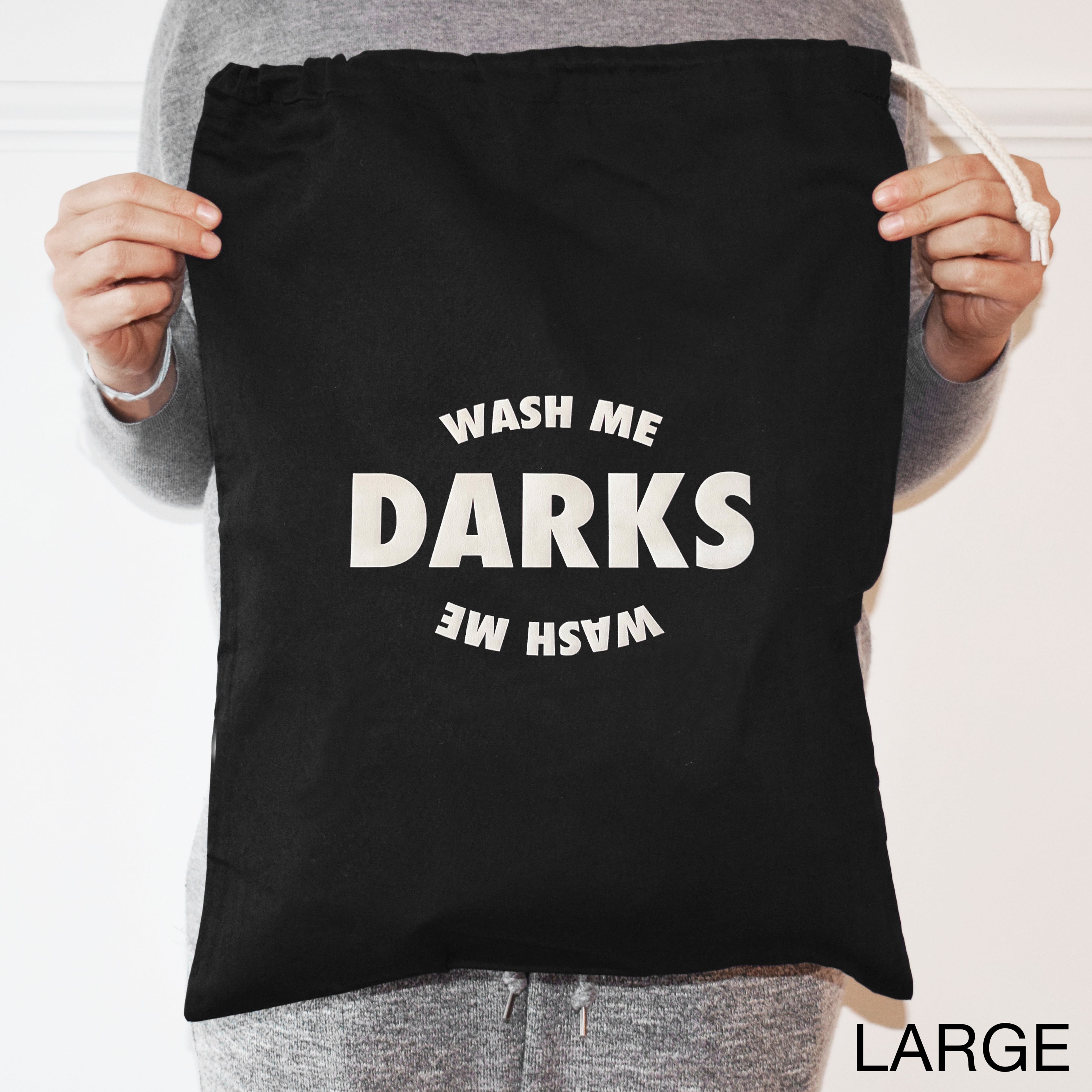 Set Of Four Wash Me Laundry Bags – Darks, Lights, Colours And Whites – Stylish Cotton Storage Solution