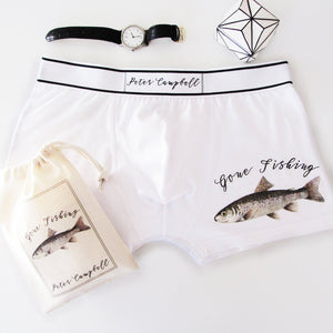 Gone Fishing, Personalised Men's Boxer Briefs