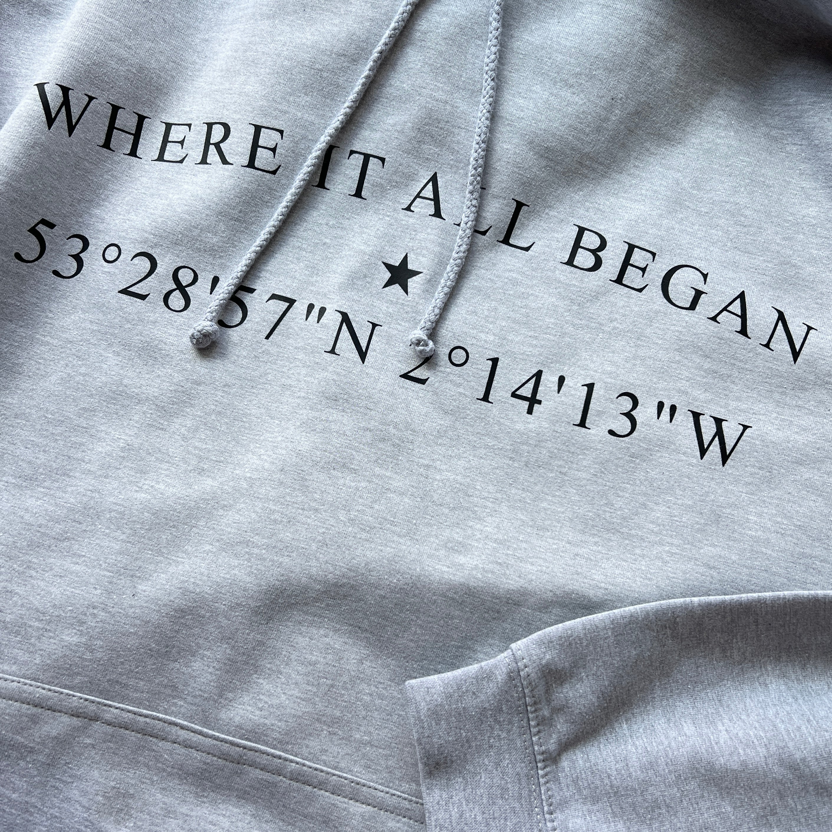 Personalised “Coordinates Hoodie – Where It All Began”
