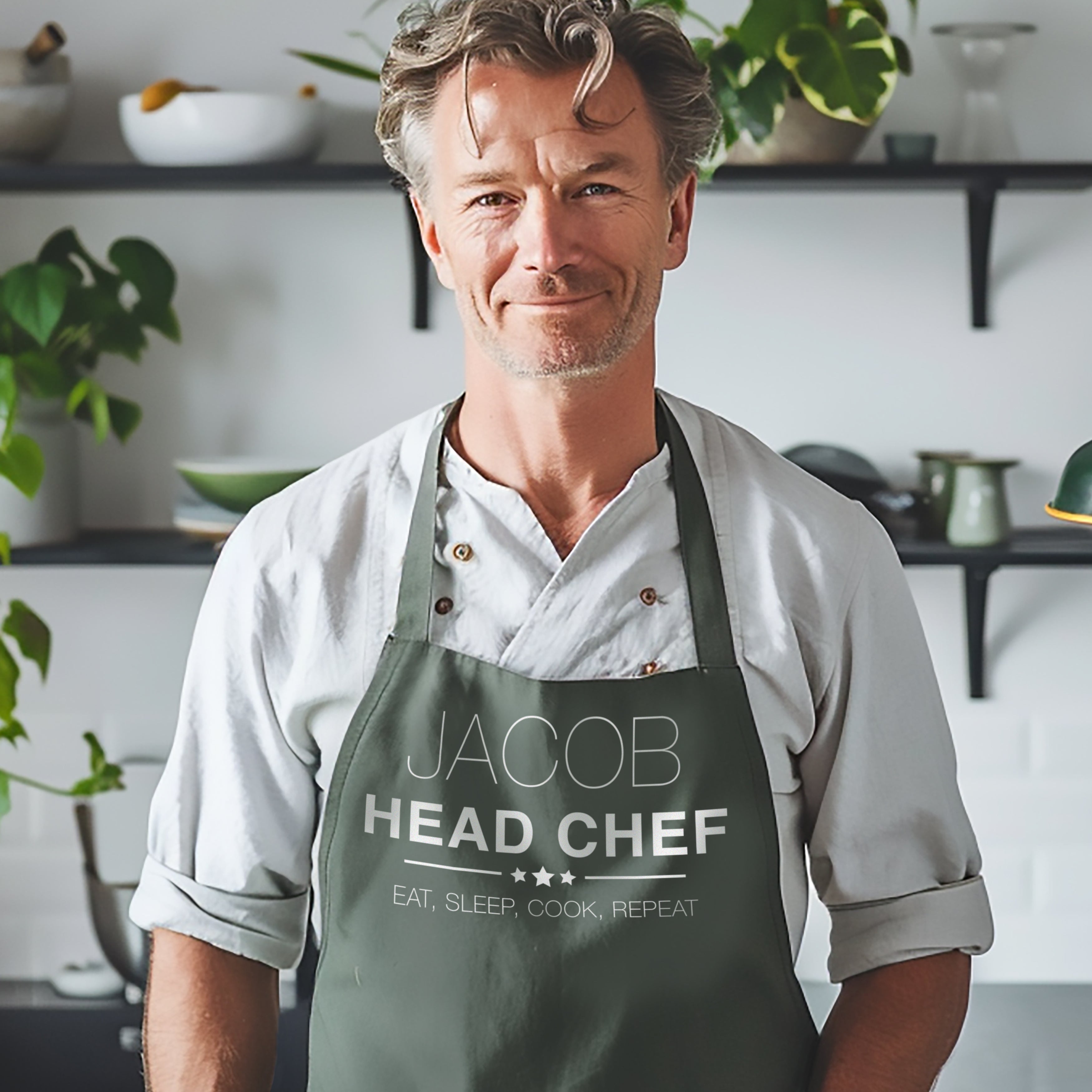 Eat Sleep Cook Repeat Apron, Personalised Apron