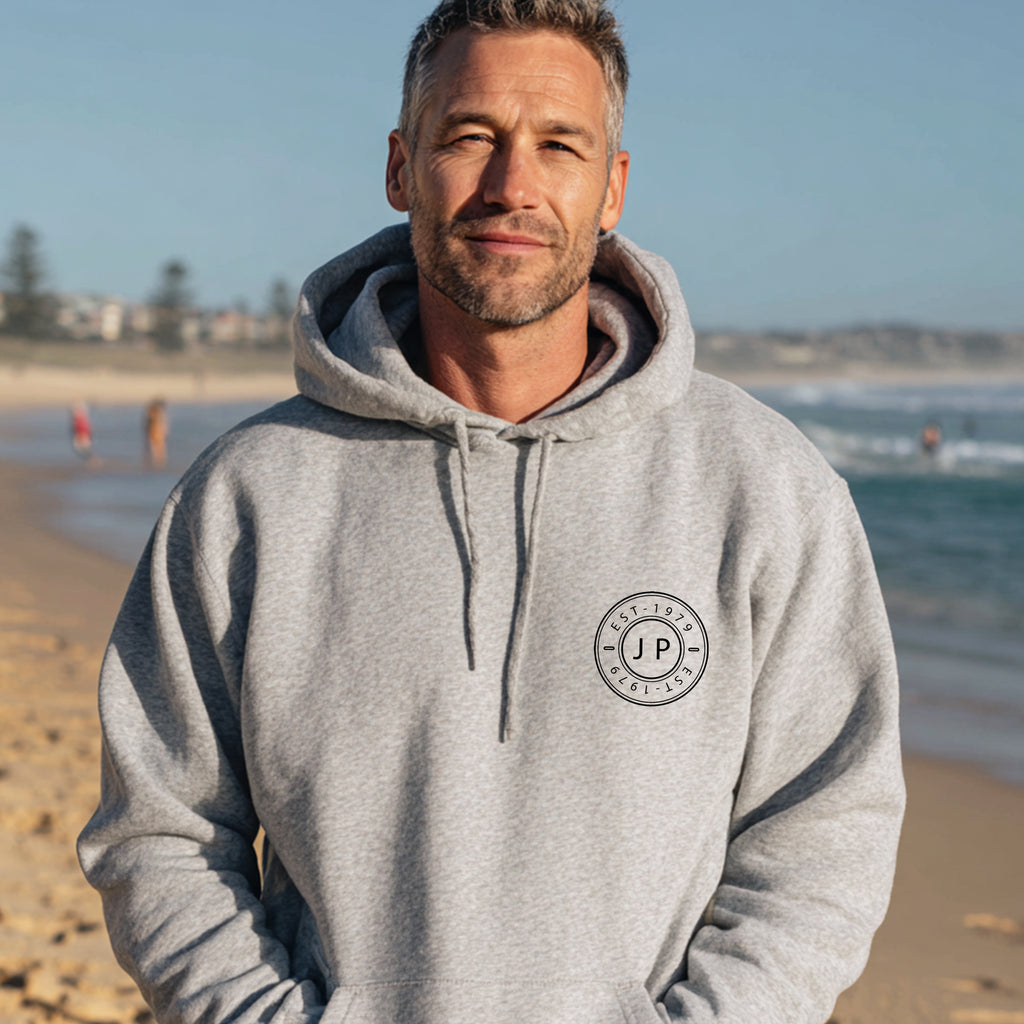 Personalised Initials Crest Hoodie – Est. Year Gift