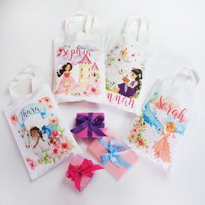 Personalised Reading Princess and Unicorn, Kids Party Bag