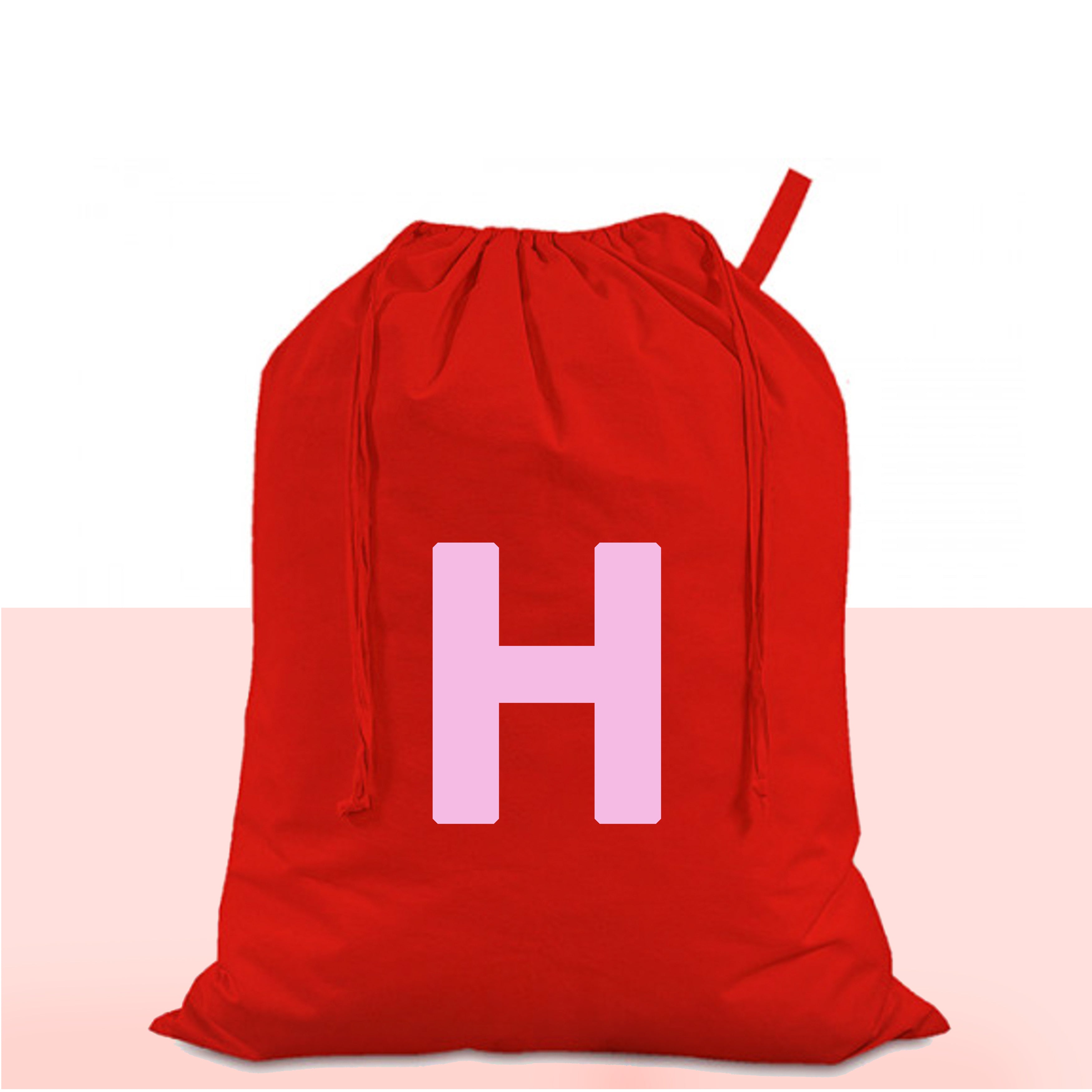 Personalised Custom Initial Red Christmas Santa Sack