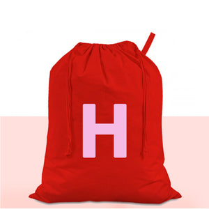 Personalised Custom Initial Red Christmas Santa Sack