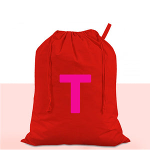 Personalised Custom Initial Red Christmas Santa Sack