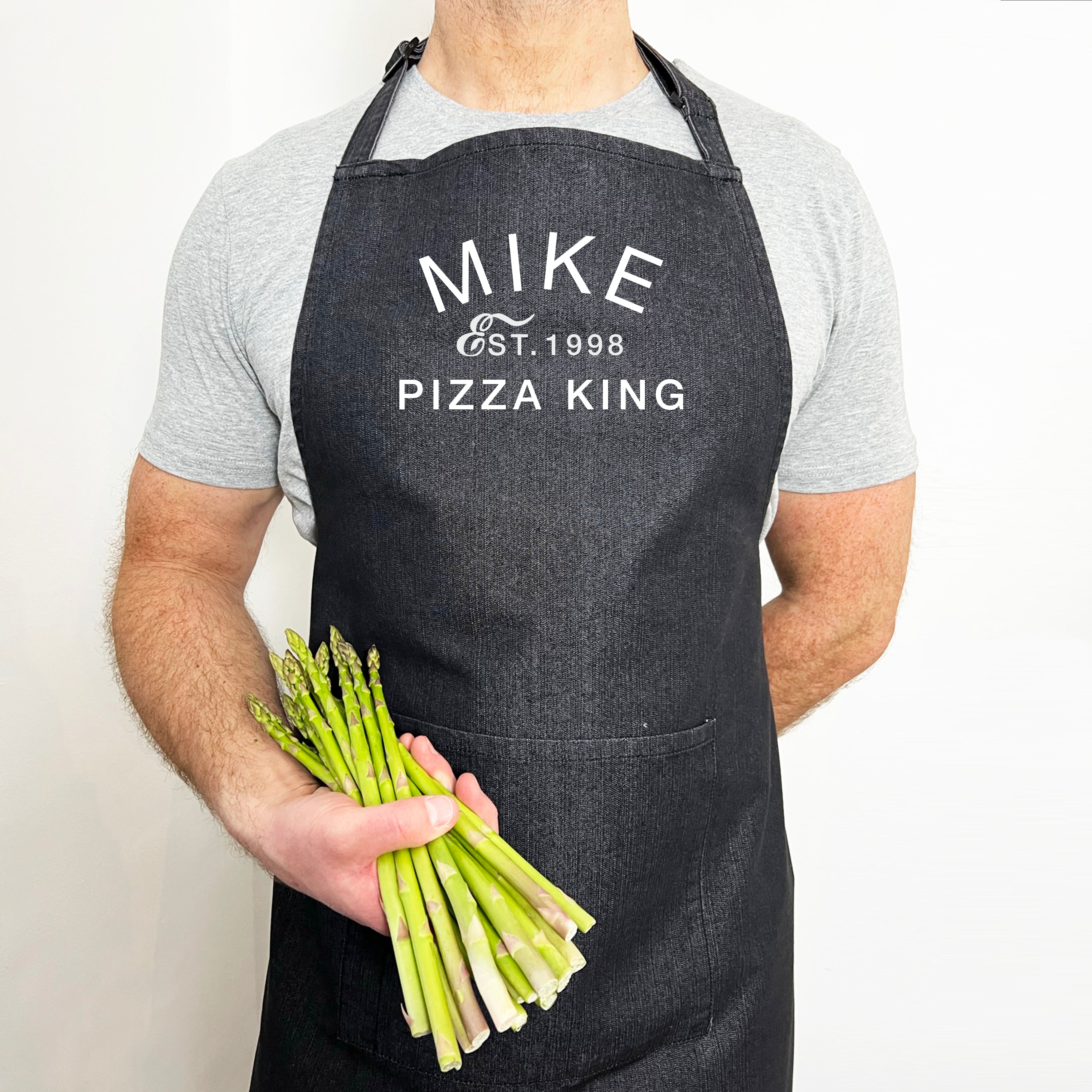 Slogan Apron: Personalised For Him, Name And Year