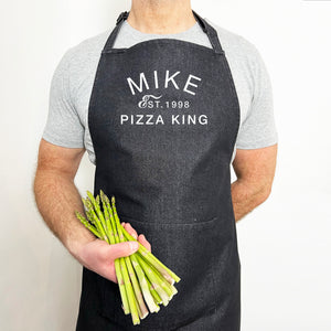 Slogan Apron: Personalised For Him, Name And Year