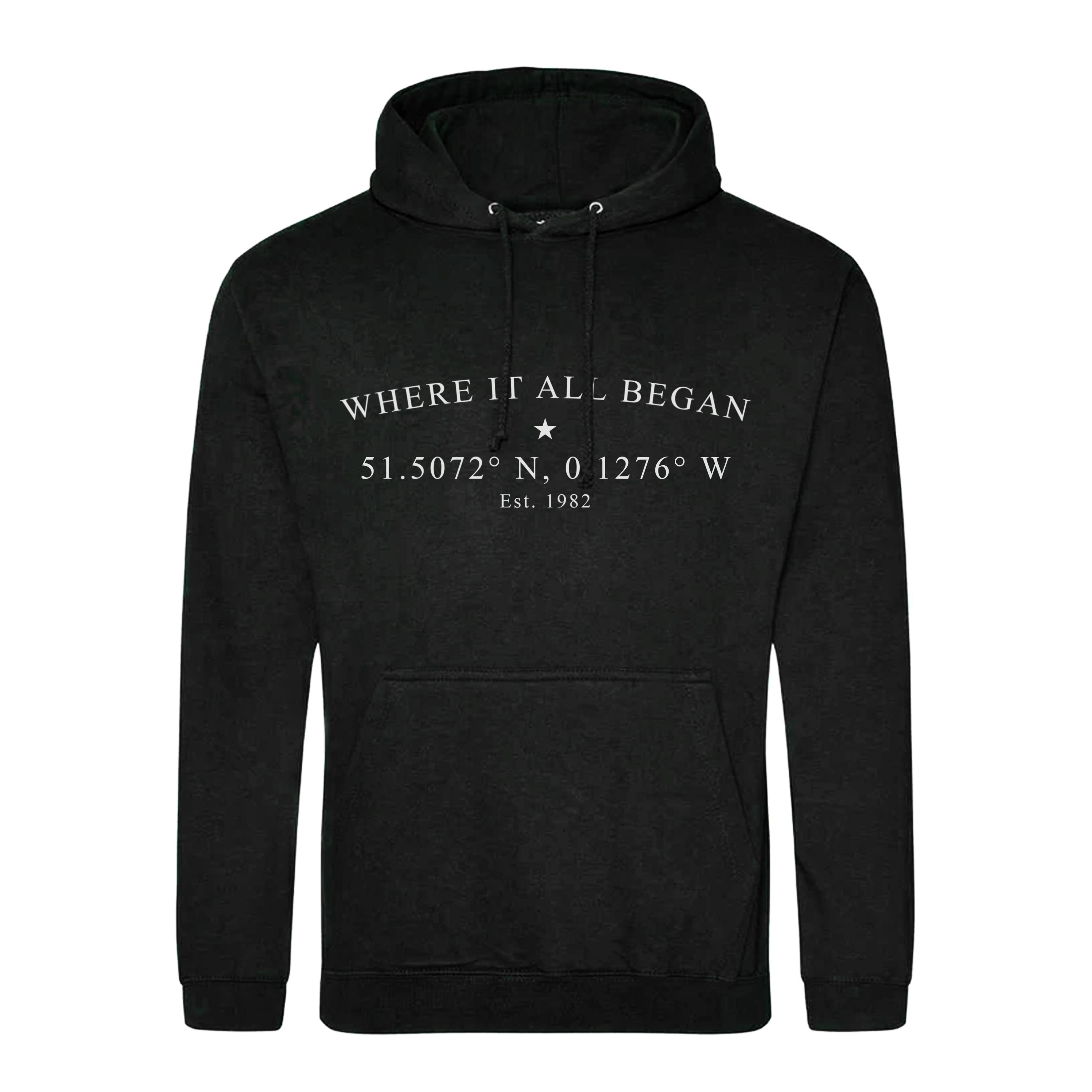 Personalised “Coordinates Hoodie – Where It All Began”