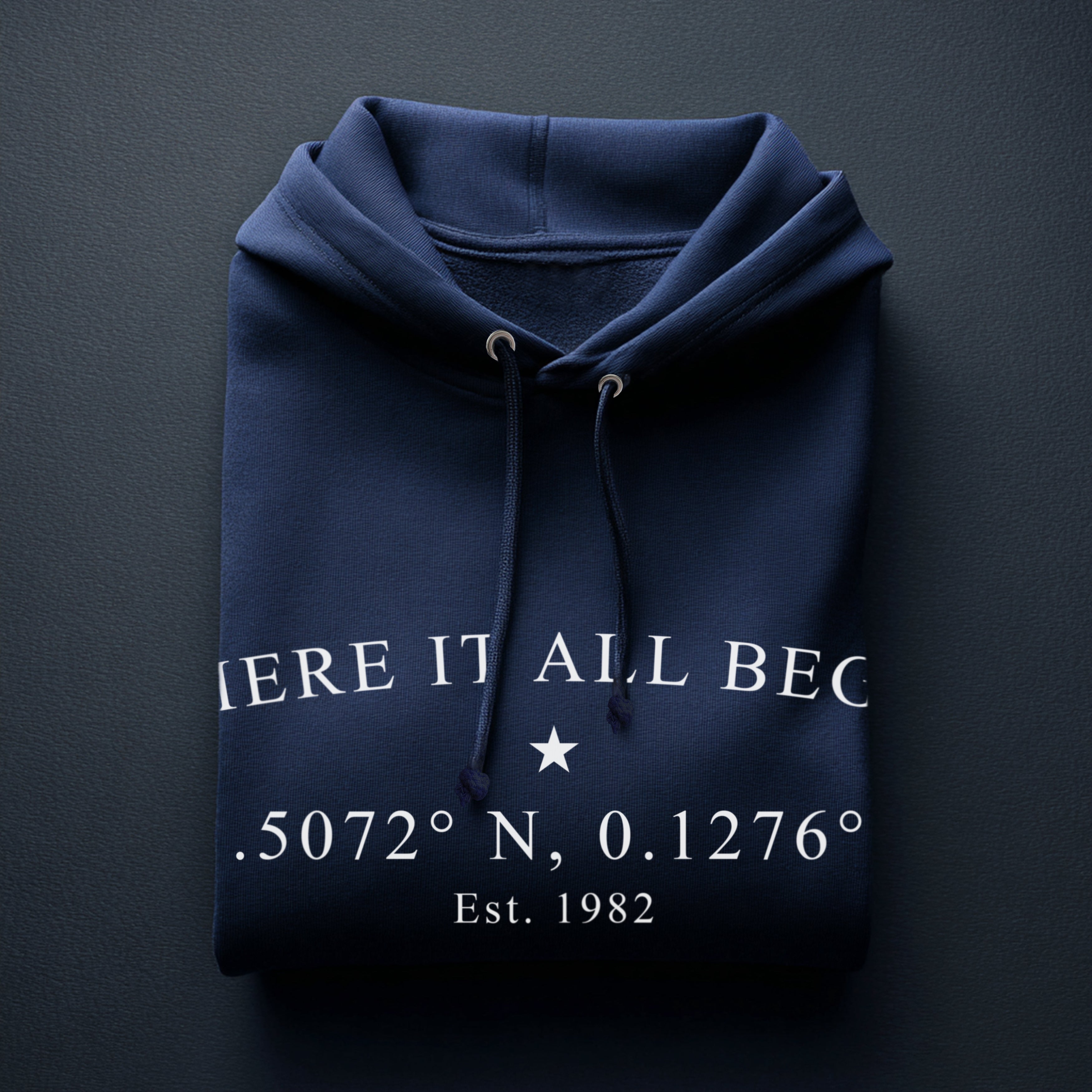 Personalised “Coordinates Hoodie – Where It All Began”