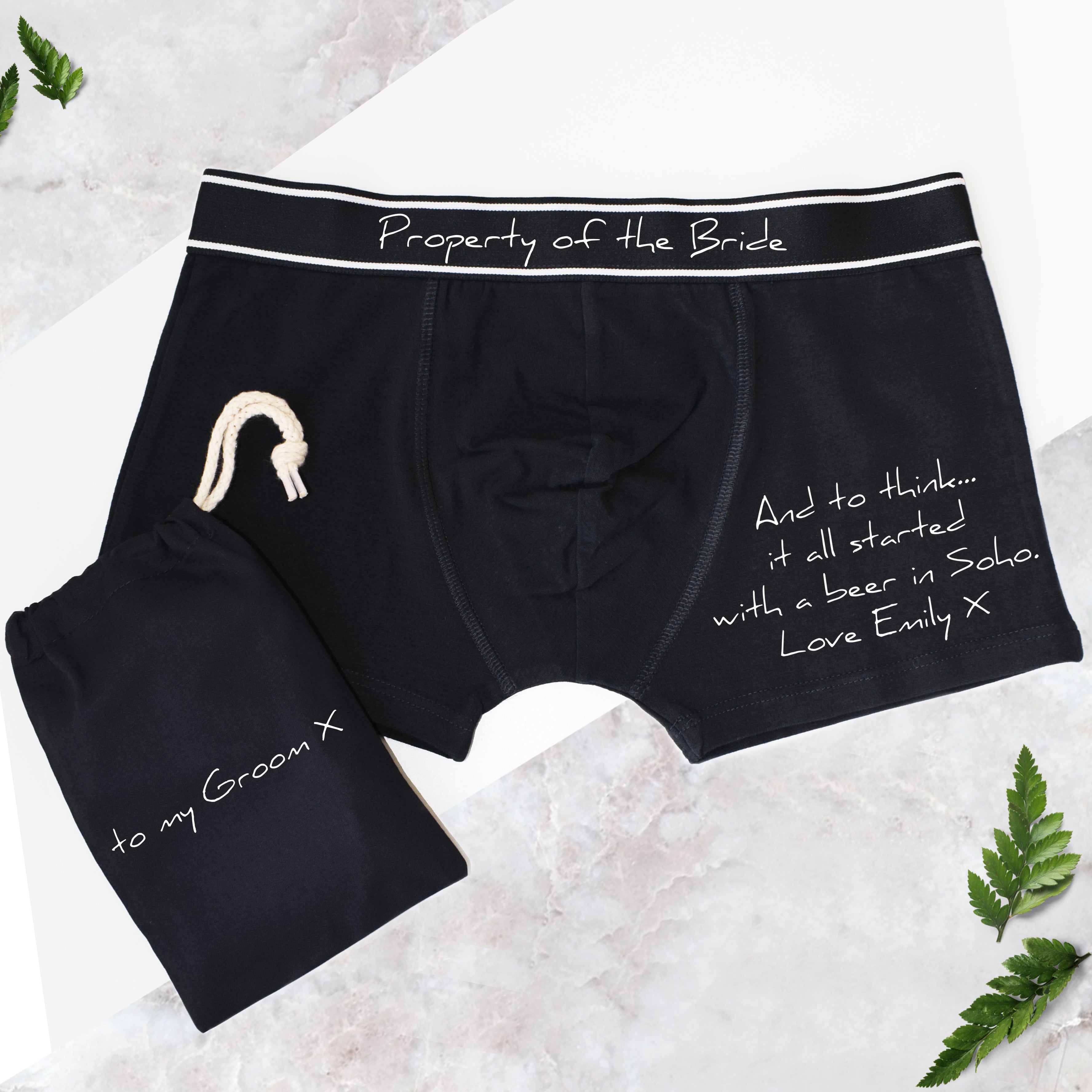Property Of The Bride, Love Note Wedding Boxers