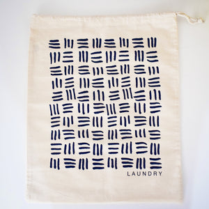 Home And Travel Geometric Lines Laundry Bag, 40cm x 50cm, Personalised Bag, Drawcord Cotton Bag, Kids Room Storage Bag, 100% Cotton