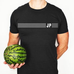 Stripe Initials Men's T-Shirt, Mens print tee - Gift for Him - Men's T-Shirt - Cotton T-Shirt - Colour T-Shirt - Men's Graphic T-Shirt