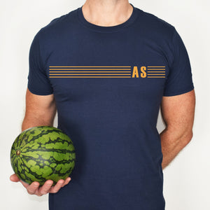 Stripe Initials Men's T-Shirt, Mens print tee - Gift for Him - Men's T-Shirt - Cotton T-Shirt - Colour T-Shirt - Men's Graphic T-Shirt
