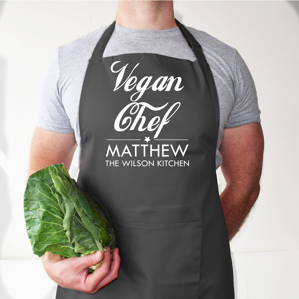 VEGAN CHEF Apron - Vegan Head Chef - baking gift - cooking gift - gift for her - gift for him - Vegan Gift - Vegetarian gift- Plant based