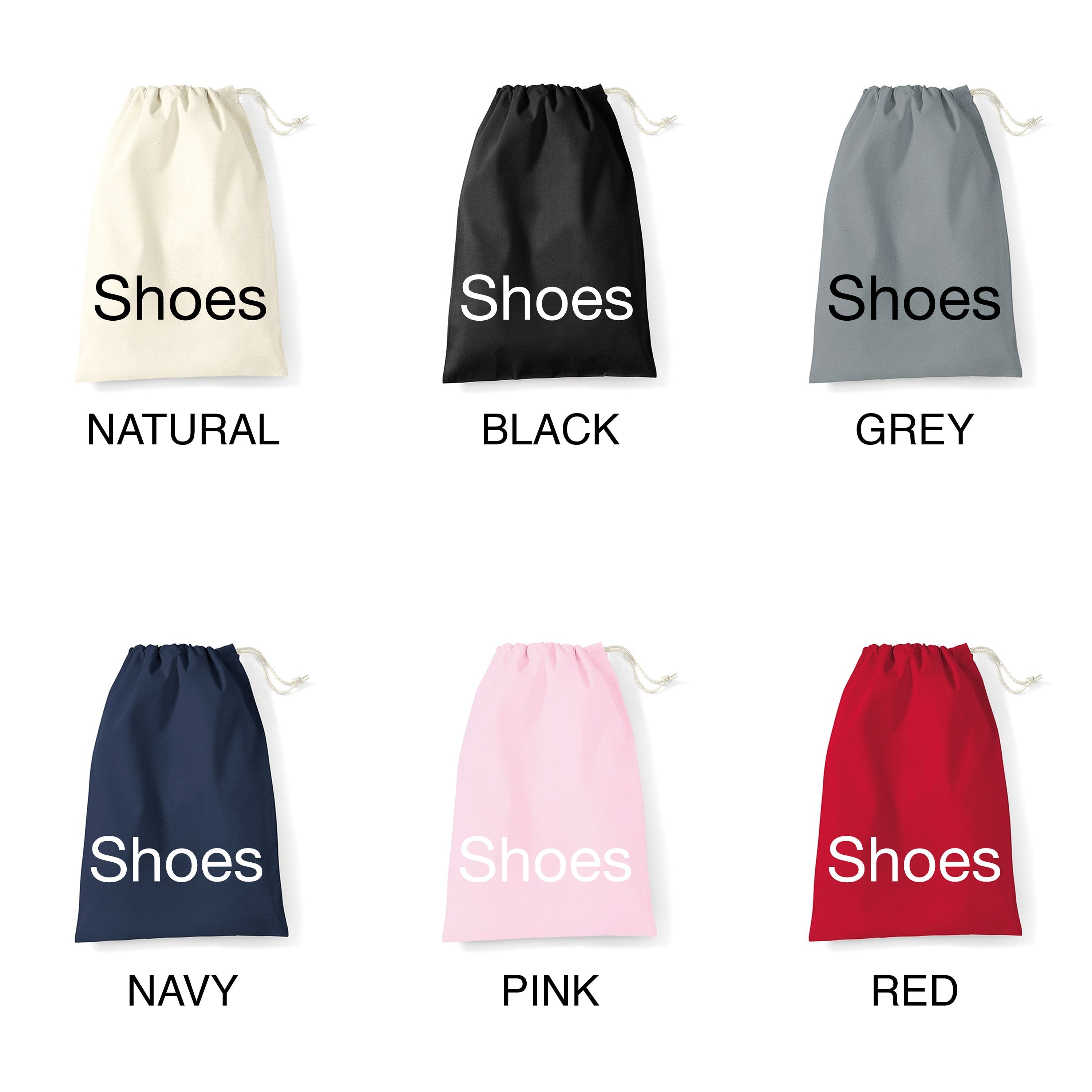 SIMPLE TEXT Shoe Bag, Home And Travel, Dust bag for shoes, trainers, pumps, heels, sandals, Shoe Storage, Luggage organisation, Cotton Bag