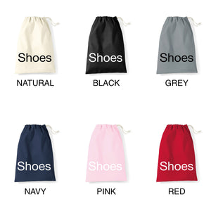 SIMPLE TEXT Shoe Bag, Home And Travel, Dust bag for shoes, trainers, pumps, heels, sandals, Shoe Storage, Luggage organisation, Cotton Bag