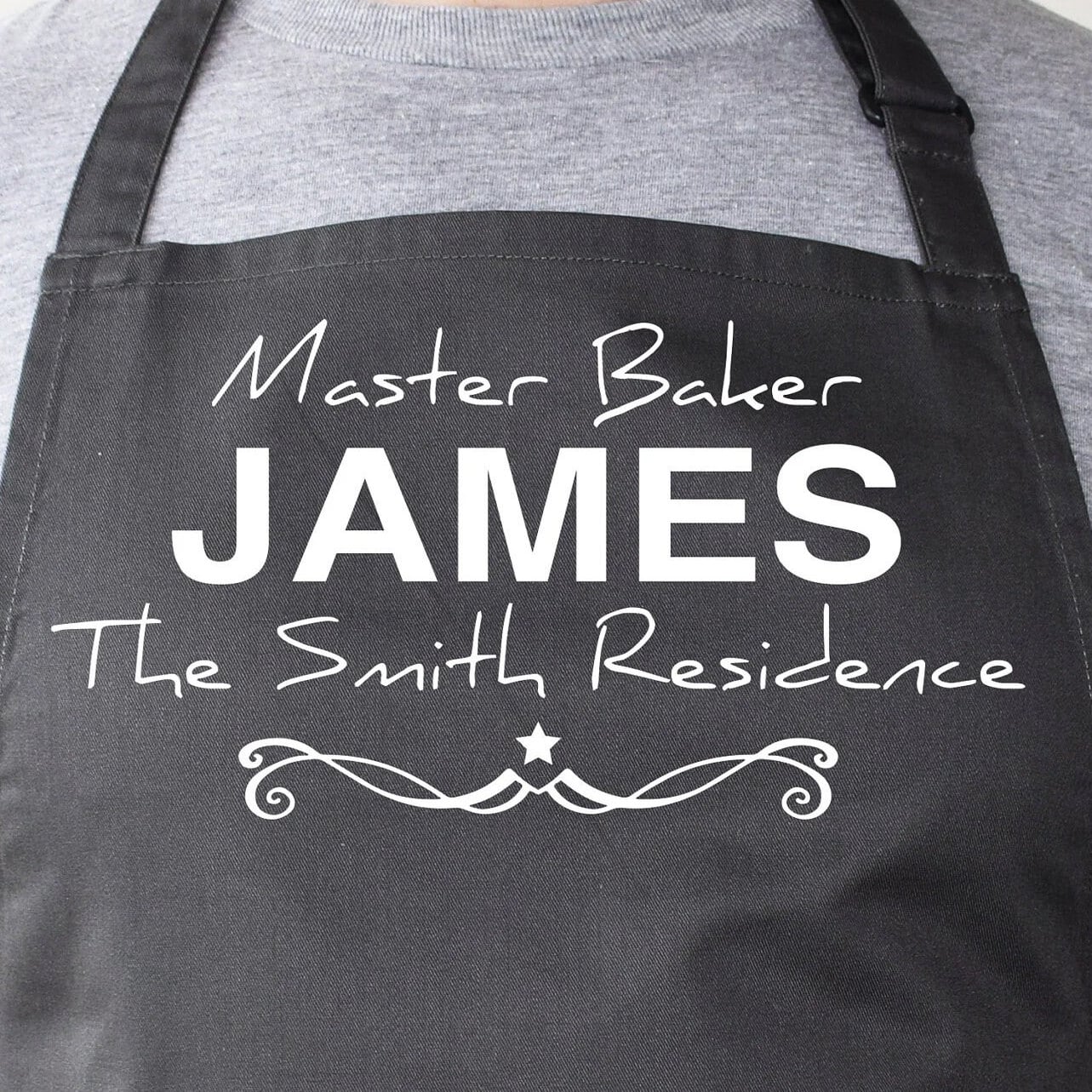 Custom Master Baker Apron: Personalised Name And Text - baking apron -kitchen clothing - Perfect gift for the cooking enthusiast