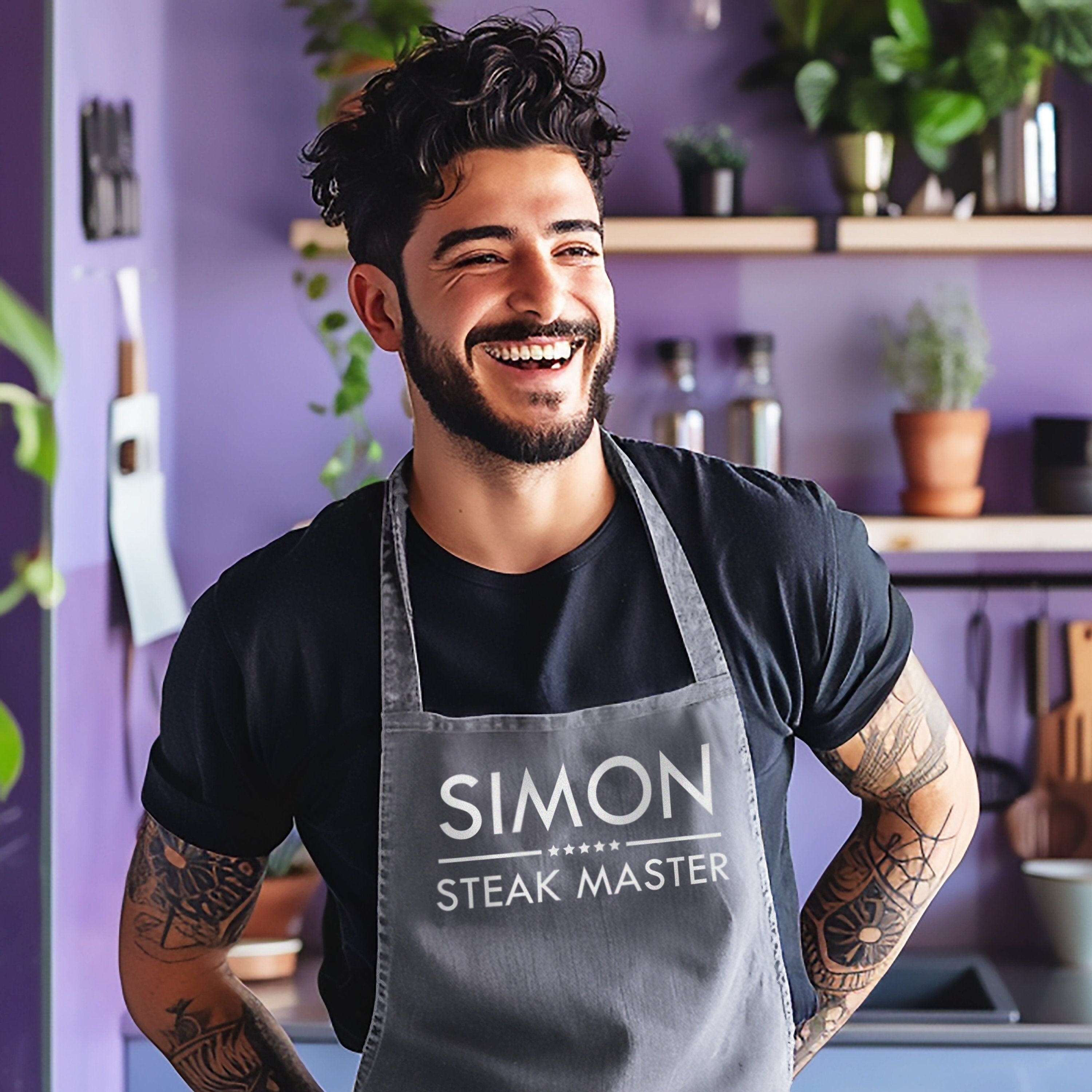 Custom Chef Apron: Your Name, Your Slogan - baking - Kitchen gift - Dad cooking - gift for her - him - New home - Son Birthday gift