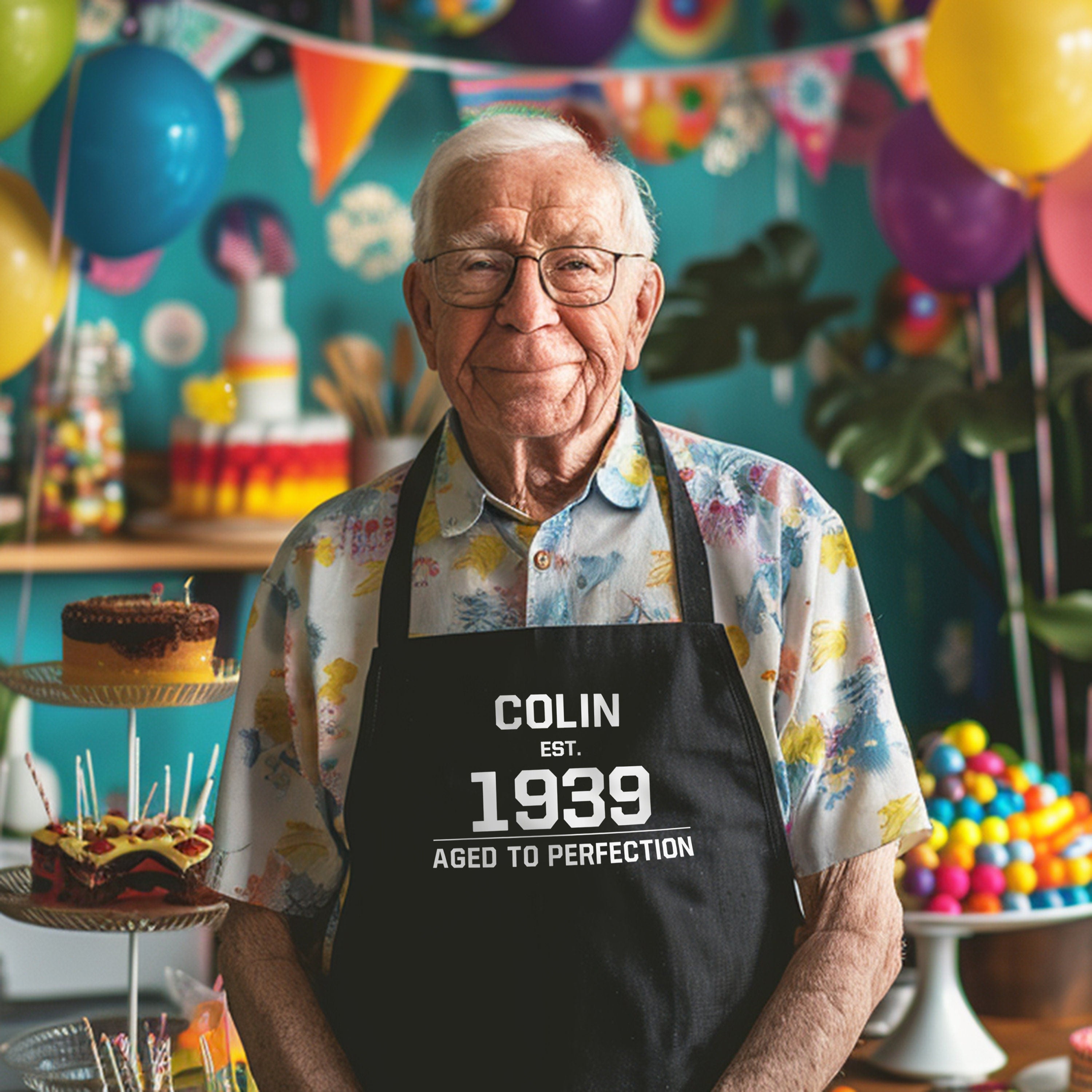 Personalised Aged To Perfection, Birthday Apron, Gift For Him -Cooks present - gift for him -Perfect gift for the cooking enthusiast