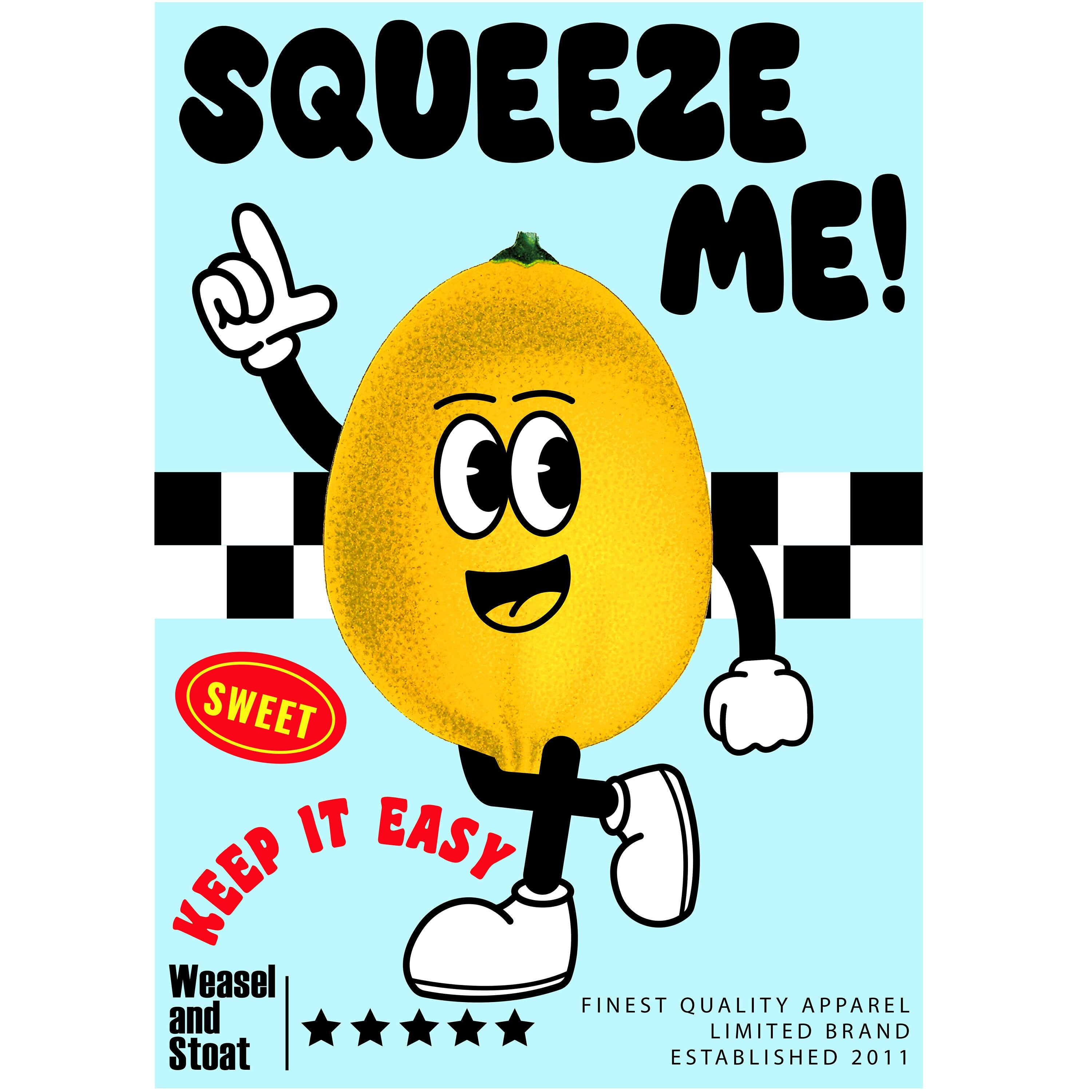 Retro Lemon Squeeze Me! Classic White T-Shirt - Vintage Style Unisex Skate and Surf Wear, Aesthetic Tee, Unisex Aesthetic gift, Streetwear