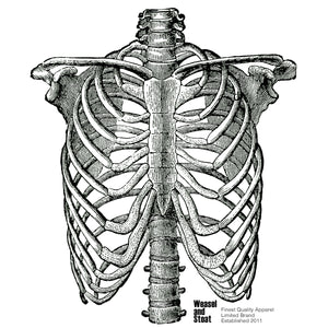 Vintage Skeleton Rib Cage T-Shirt | Classic White Unisex Tee | Old Medical Illustration | Skate & Surf Wear | Streetwear, Aesthetic Tee