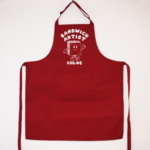 Personalised Sandwich Artist Apron | Custom Name Kitchen Gift | Sandwich Artist Cooking Apron | Sandwich Lover's Birthday Gift | Custom Name