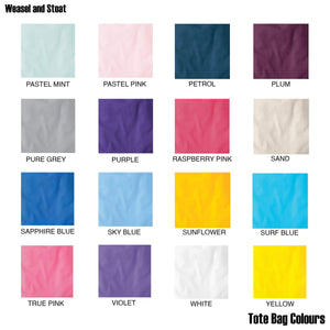 Tote Bag Personalised - Bright Rainbow colours - Shopping Bag - Gift - Multicoloured - Colour Print
