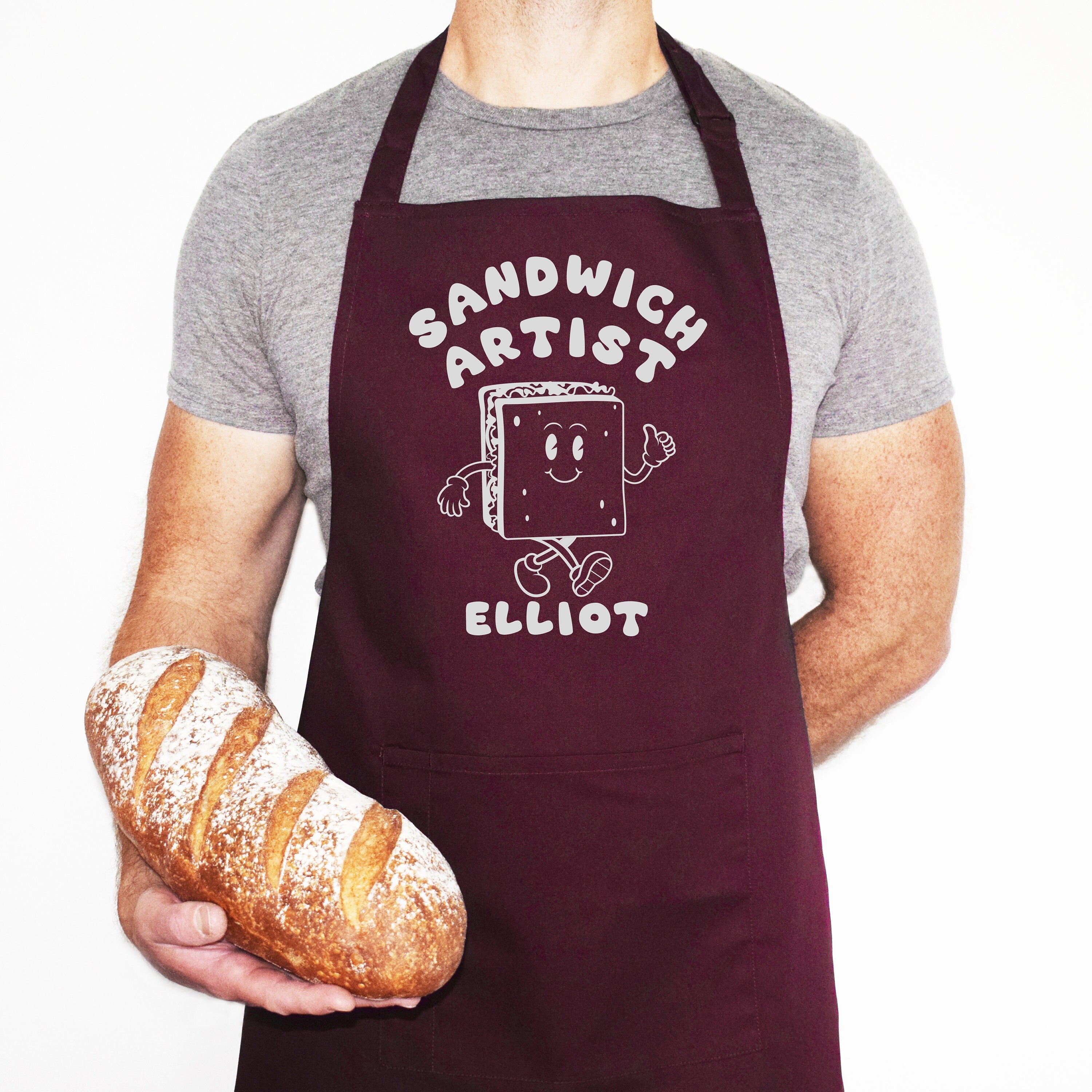 Personalised Sandwich Artist Apron | Custom Name Kitchen Gift | Sandwich Artist Cooking Apron | Sandwich Lover's Birthday Gift | Custom Name