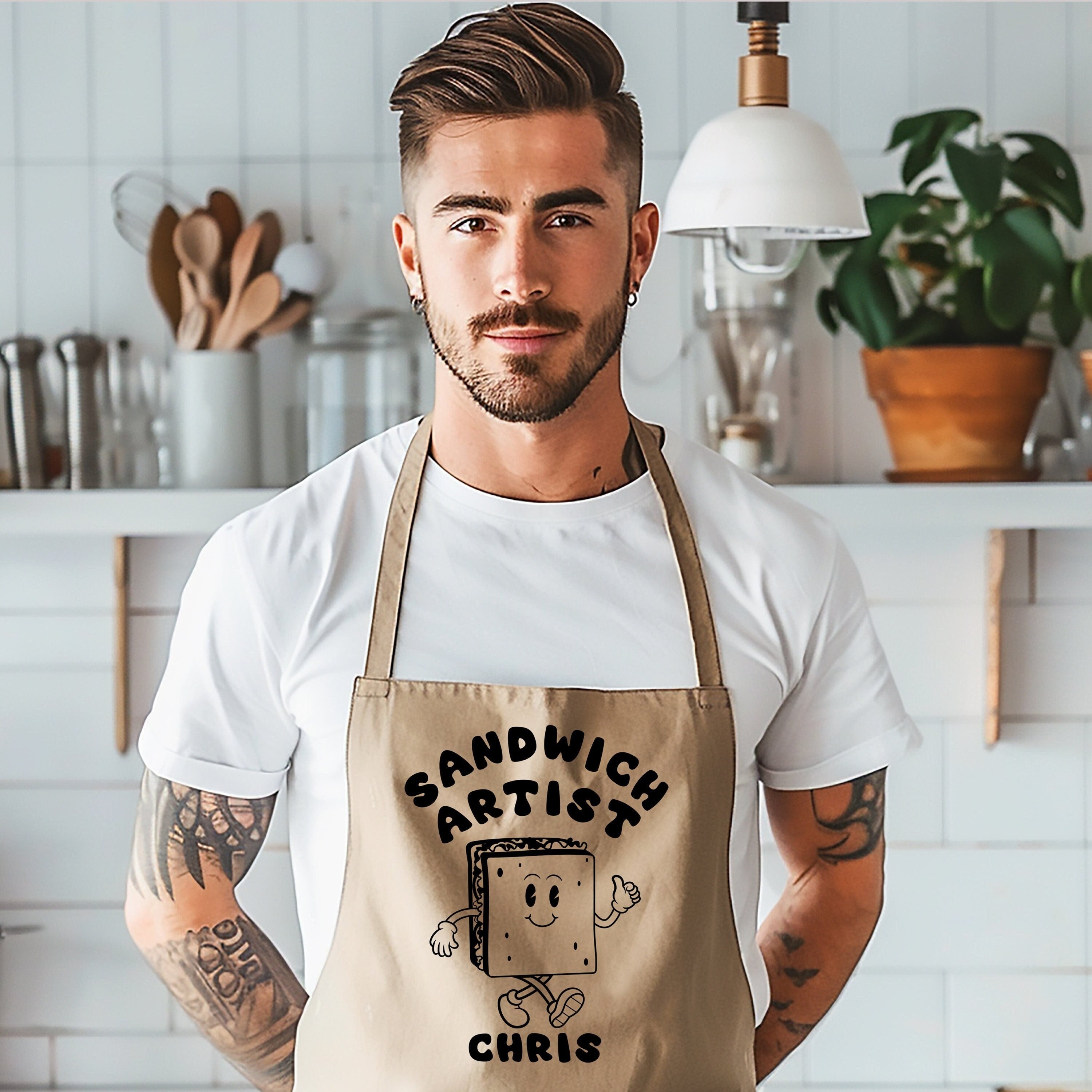 Personalised Sandwich Artist Apron | Custom Name Kitchen Gift | Sandwich Artist Cooking Apron | Sandwich Lover's Birthday Gift | Custom Name
