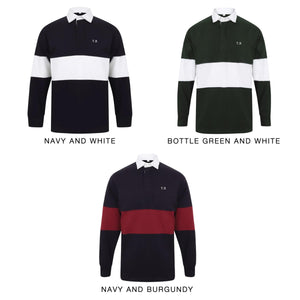 Personalised Rugby Shirt with Initials – Unisex Panelled Rugby Top – Custom Gift for Him or Her – Navy, Green, Burgundy, Monogram Polo Shirt