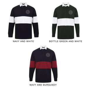 Personalised Men’s Panelled Rugby Shirt – Custom Initials & Est. Year - Circular Chest Logo – Vintage Style - Mens Polo Shirt - Mens Gift