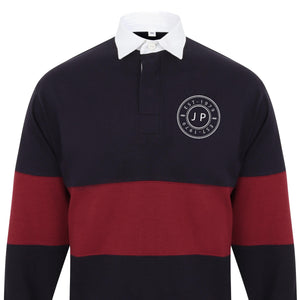 Personalised Men’s Panelled Rugby Shirt – Custom Initials & Est. Year - Circular Chest Logo – Vintage Style - Mens Polo Shirt - Mens Gift