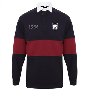 Personalised Men’s Rugby Shirt – Initial Emblem & Birth Year - Panelled Colour Block – Custom Chest Print Gift for Him – Men's Polo Top