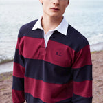 Personalised Rugby Shirt – Minimalist Custom Initials - Panelled Design – Monogram Sports Shirt – Gift for Him, Her – Long Sleeve Polo