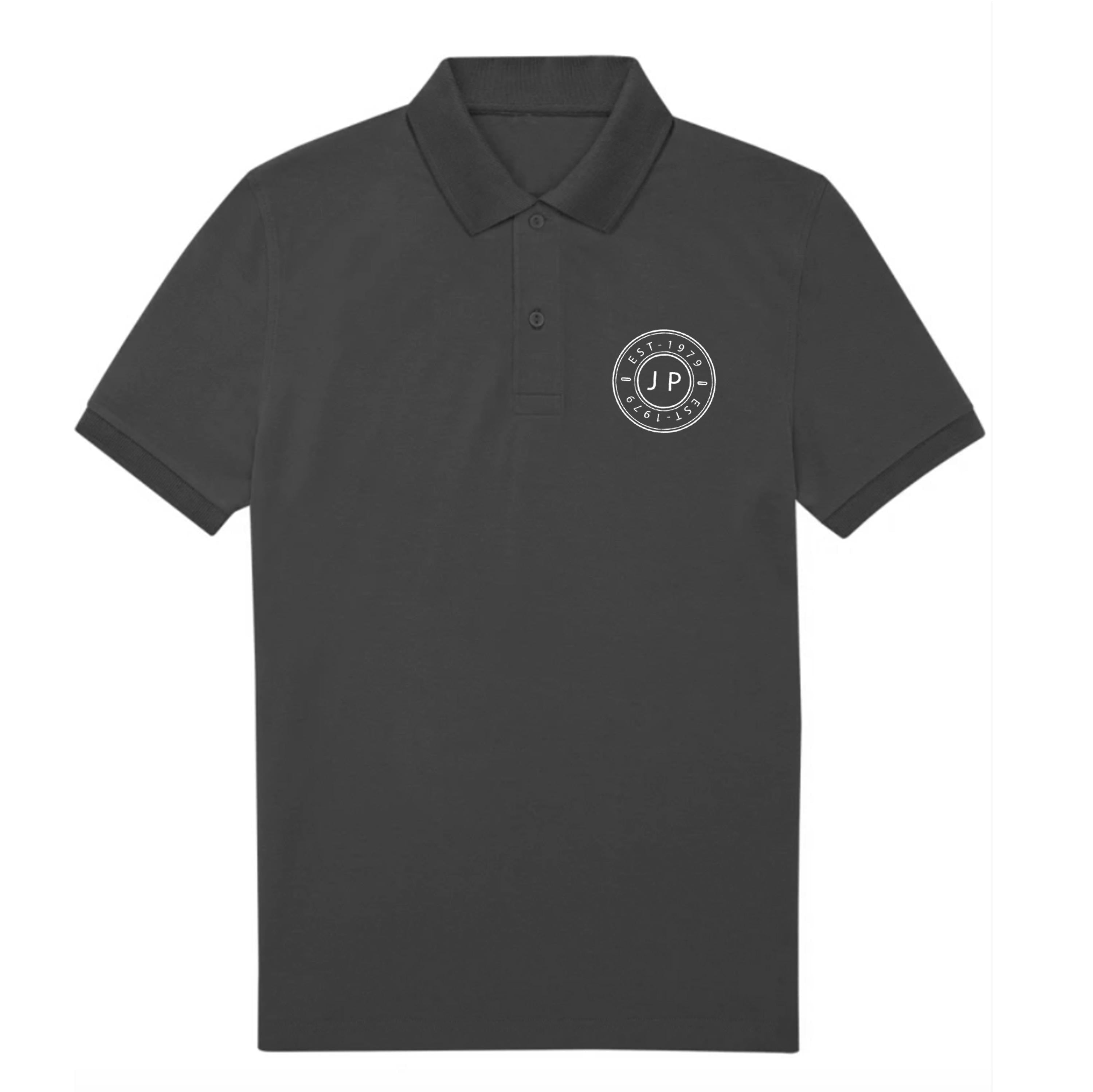 Personalised Men’s Polo Shirt with Initials & Est. Year | Custom Circular Chest Logo | Gift for Him | Classic Cotton Polo | Golf, Rugby Top