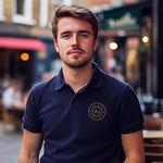 Personalised Men’s Polo Shirt with Initials & Est. Year | Custom Circular Chest Logo | Gift for Him | Classic Cotton Polo | Golf, Rugby Top