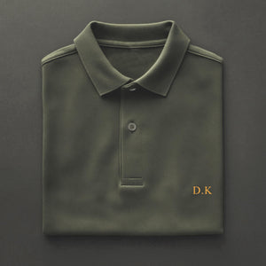 Personalised Men’s Polo Shirt with Initials | Classic Chest Monogram Print | Custom Cotton Polo | Gift for Him | 30 Colours | Gift for Dad