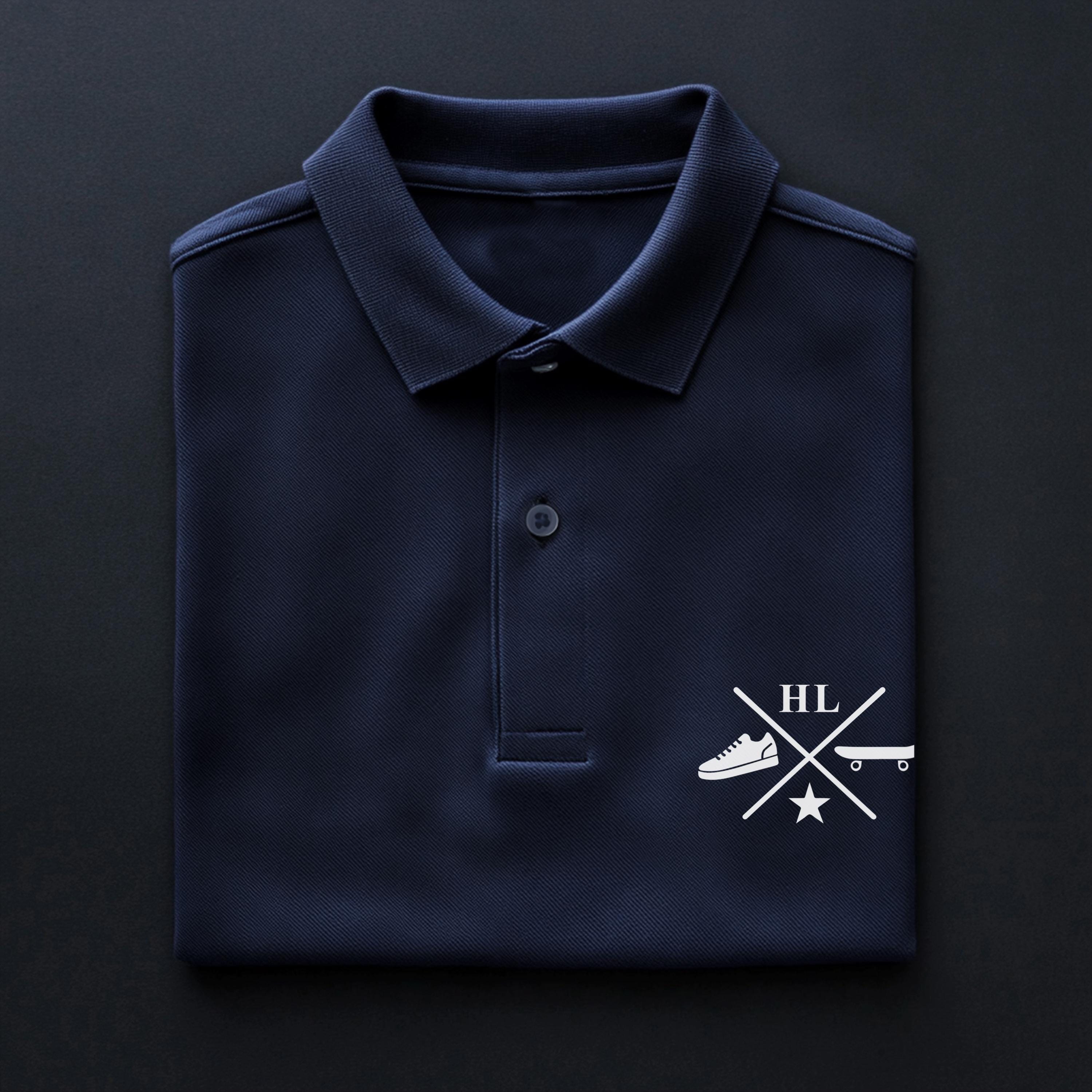 Modern Heritage Men’s Polo Shirt | Street Style Initials Logo | Skate & Trainer Graphic | Custom Polo | Gift for Him | Gift for Skaters