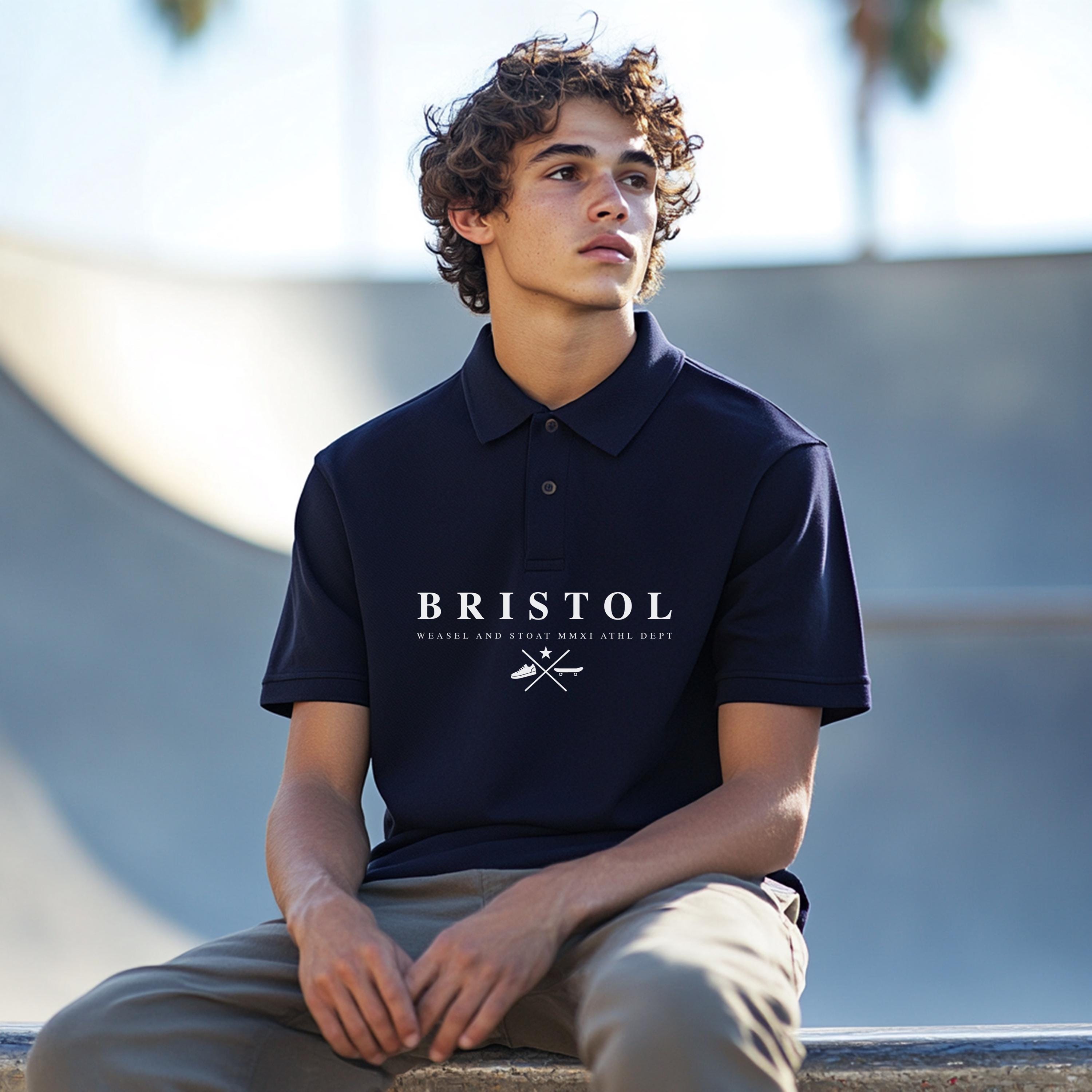Modern Heritage Polo Shirt with Custom Location | Skate & Trainer Graphic | Athletic Branding | Gift for Him | Sports Fan Gift