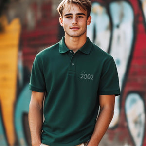 Personalised Men’s Polo Shirt with Est. Year | Custom Birth Year Polo | Gift for Him | Milestone Birthday or Anniversary