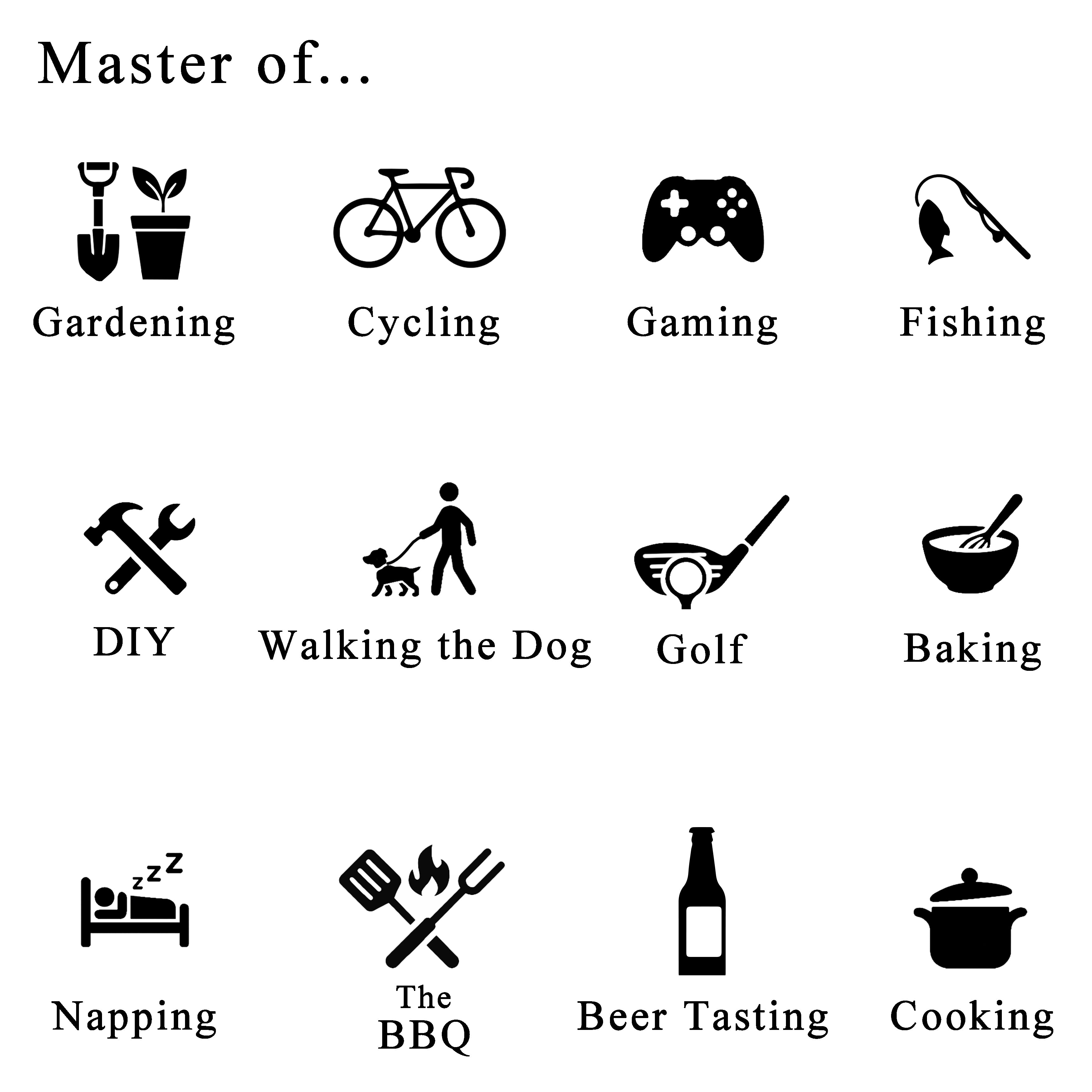 Personalised “Master Of…” Hobby T Shirt – Funny Gift For Him, Dad, Grandad Or Husband