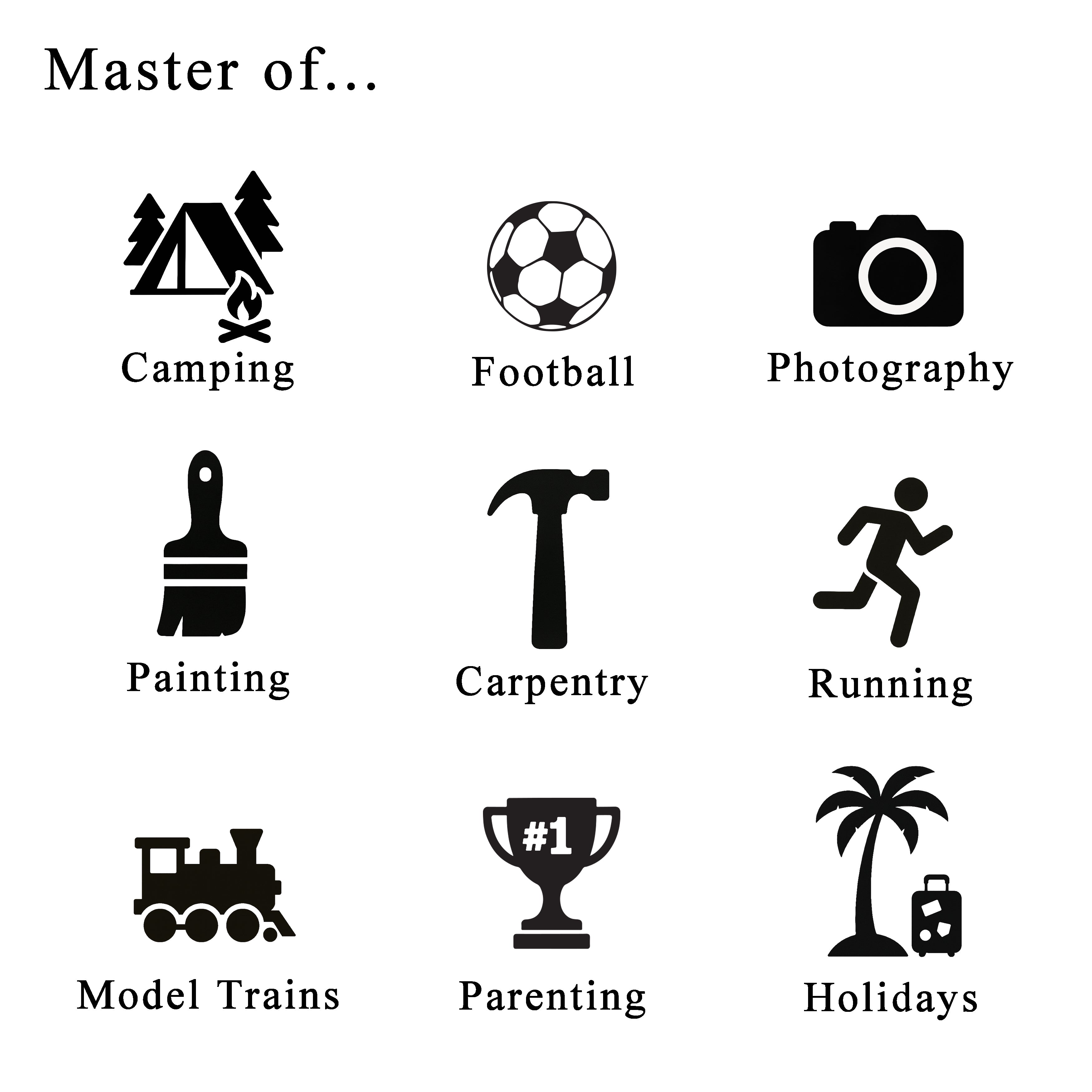 Personalised “Master Of…” Hobby T Shirt – Funny Gift For Him, Dad, Grandad Or Husband
