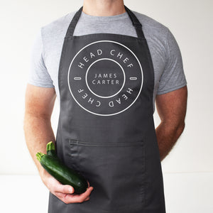 Minimalist Personalised Head Chef Apron