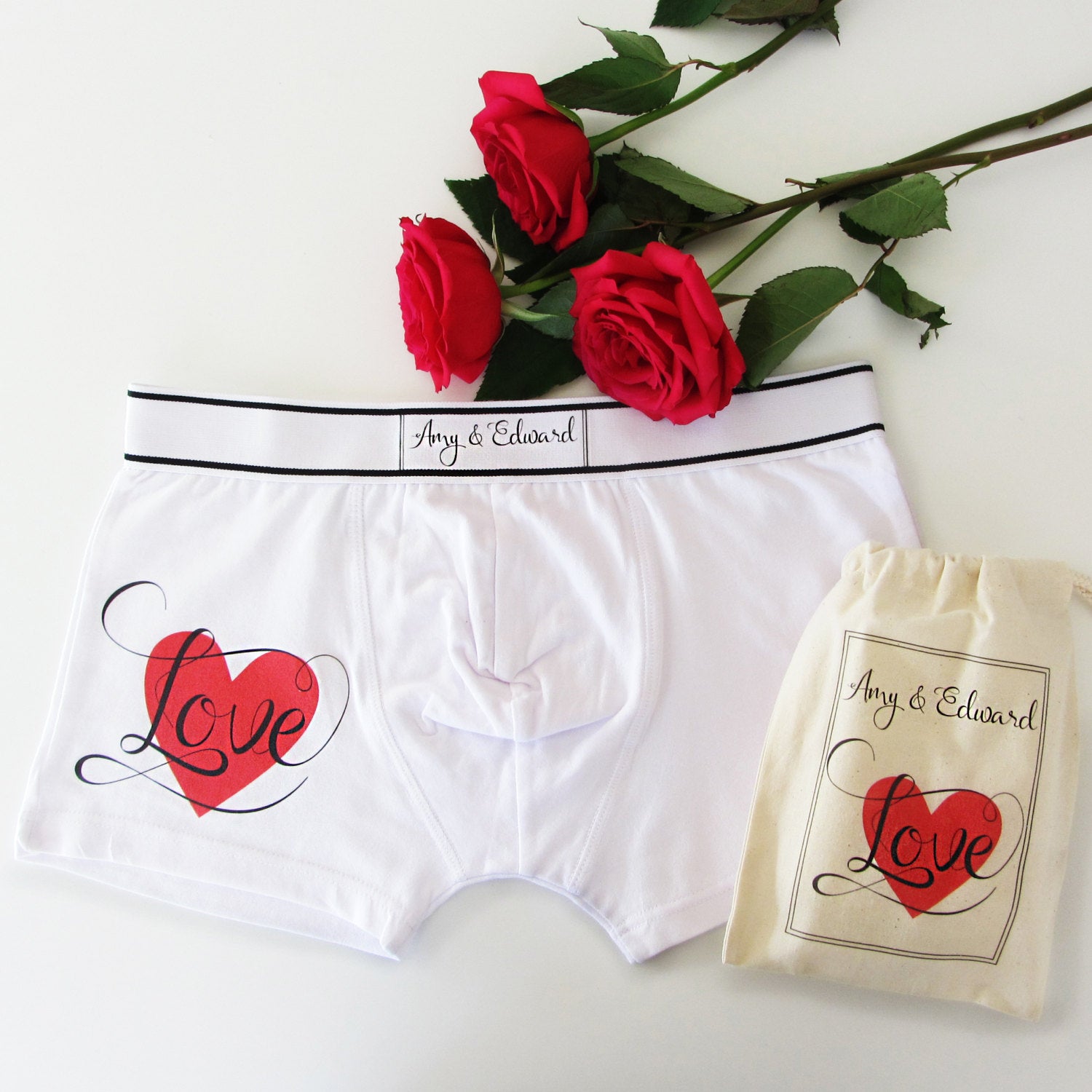 Love, Personalised Men's Boxer Briefs – Weasel and Stoat