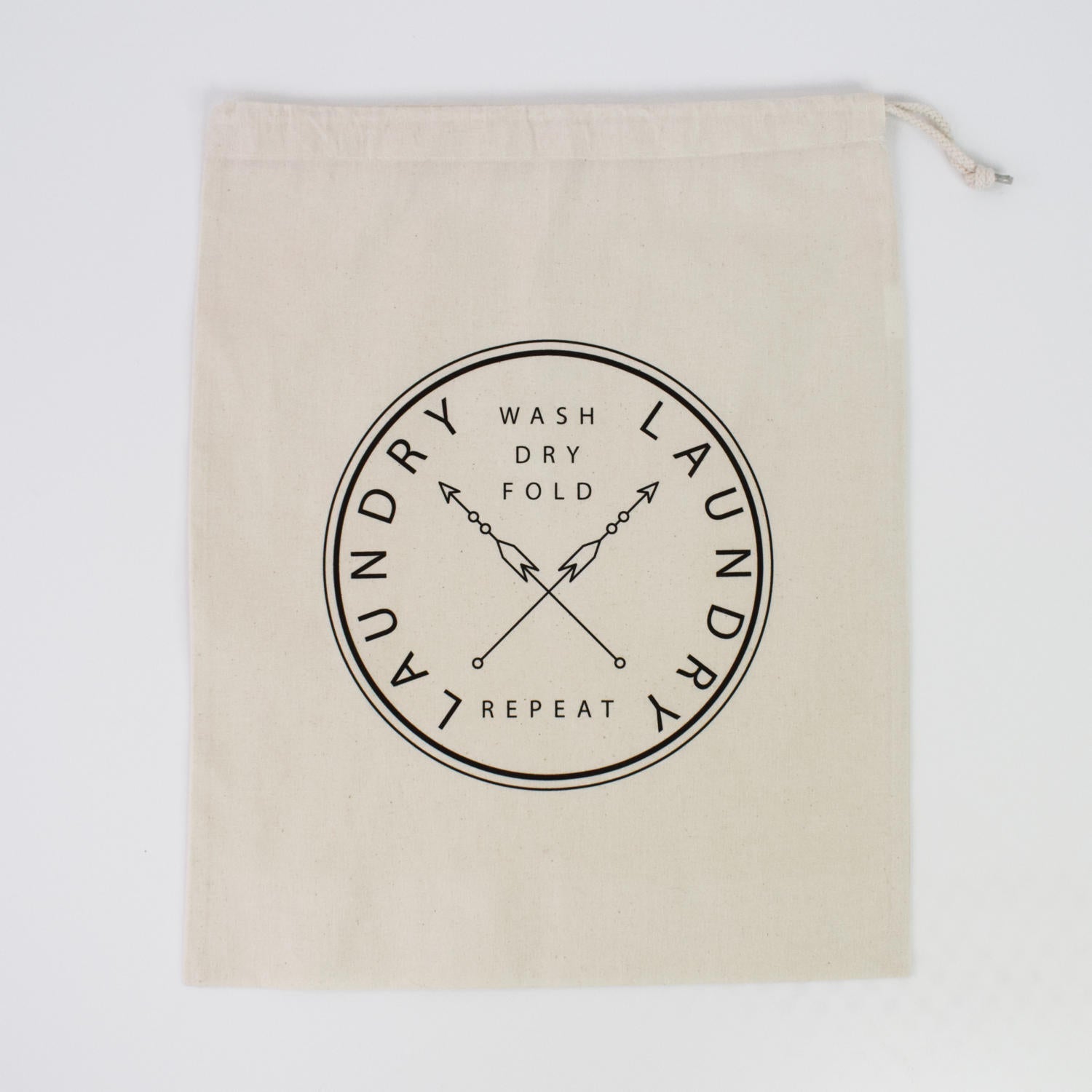 Wash Dry Fold Repeat, Laundry Bag in Natural