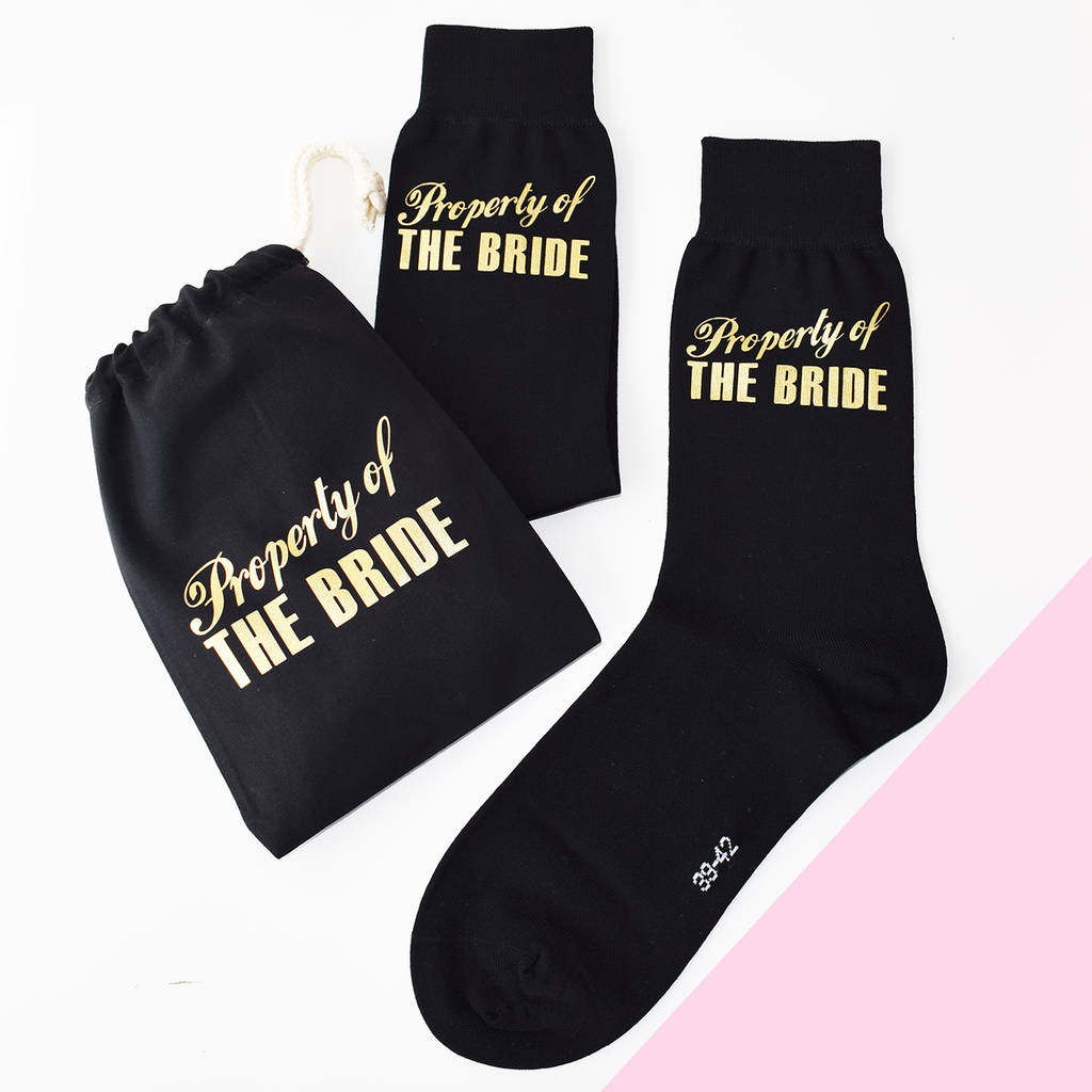 Property Of The Bride, Groom Wedding Socks