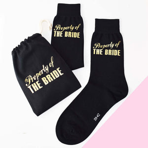 Property Of The Bride, Groom Wedding Socks