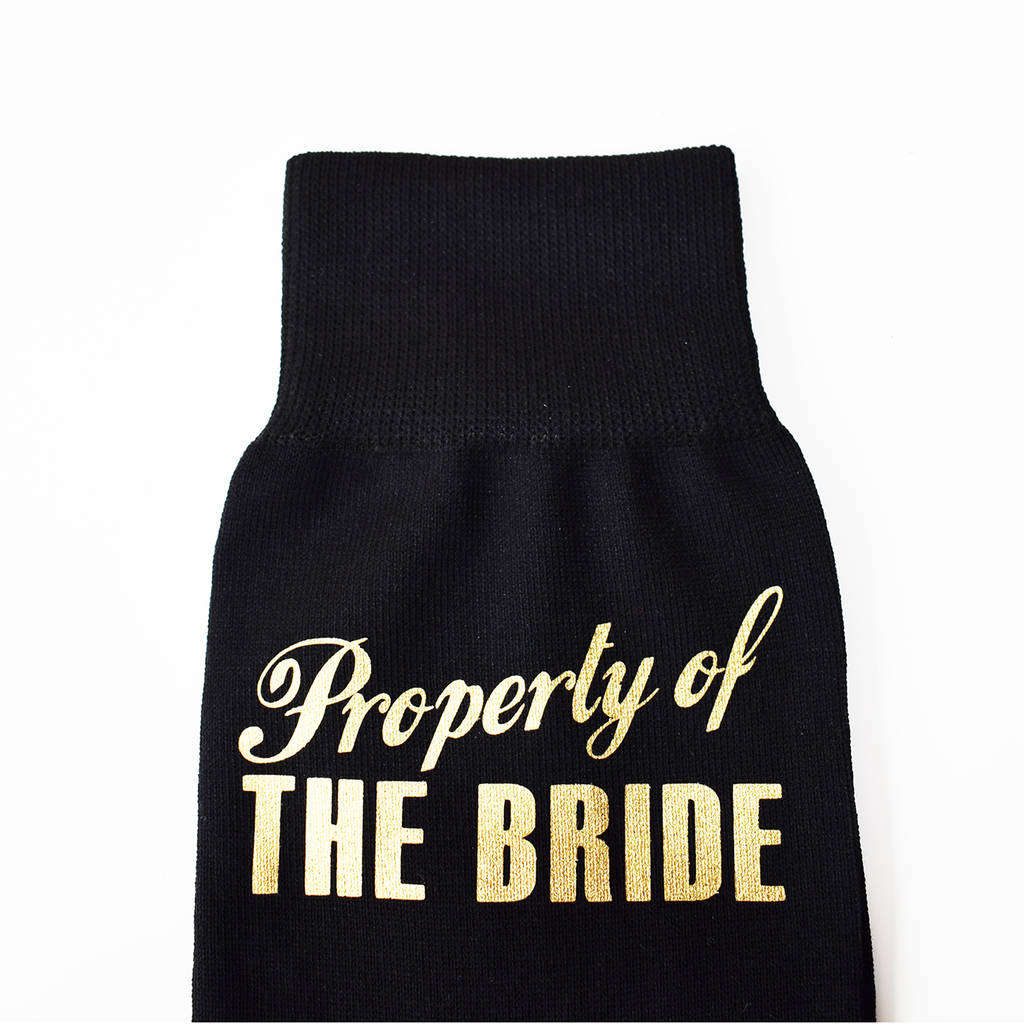 Property Of The Bride, Groom Wedding Socks