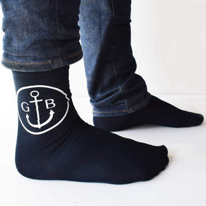 Personalised Mens Monogram Anchor Socks